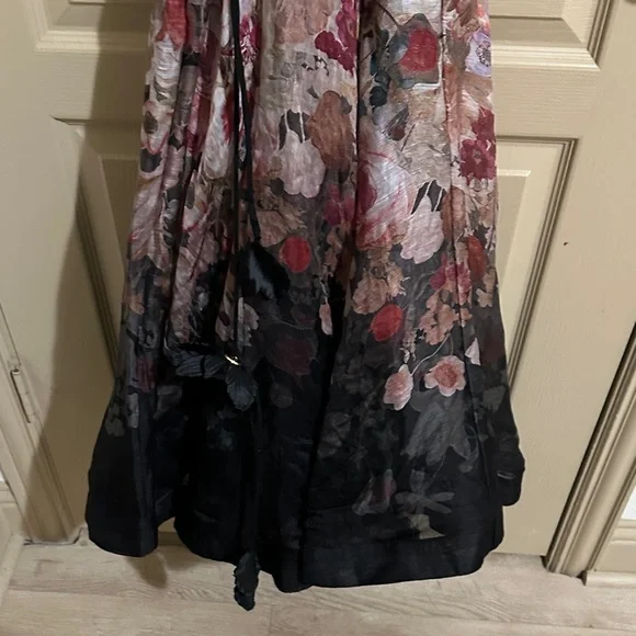 Zimmermann Black and Pink Floral Long Sleeve Dress - Picture 7 of 7